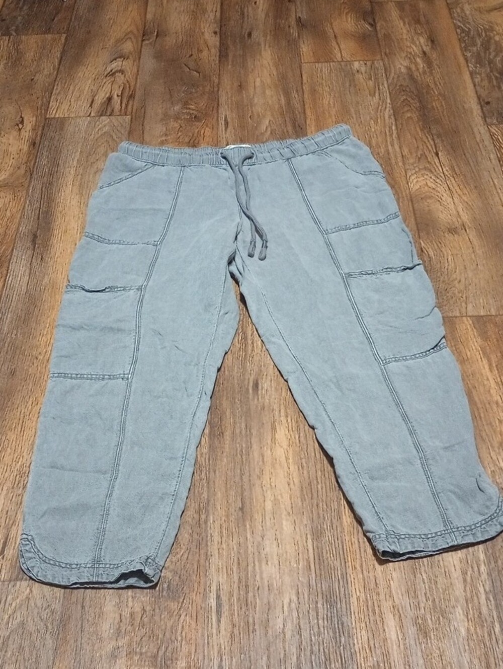 C&C California Light Gray Washed Cargo Drawstring Cargo Pants - Picture 6 of 7